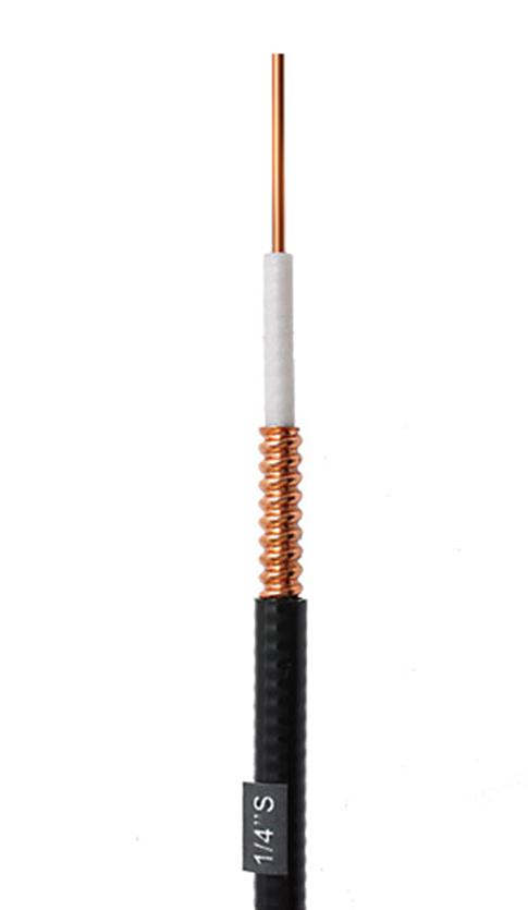Cable coaxial RF de 50 ohmios con tubo de cobre corrugado helicoidal de 1/4" 0