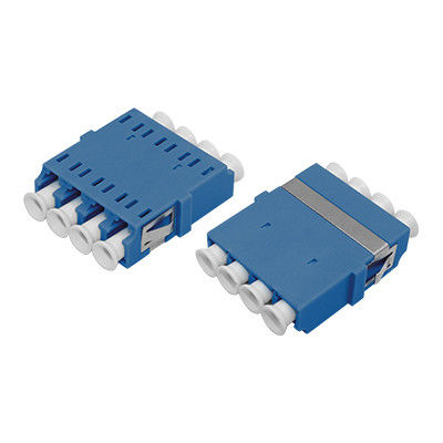 LC UPC QUAD One-piece Fiber Optic Adapter Without Flange with ≤ 0.2dB Alternating Loss and Ceramic or Metal Sleeve for Wide Temperature Range