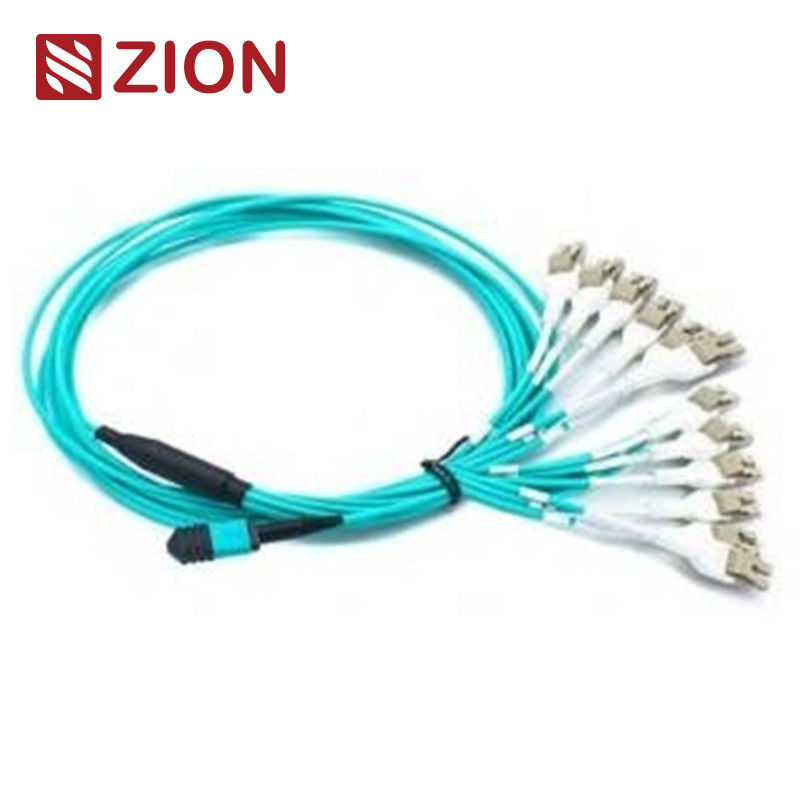 24 Fibers MPO-LC OM3 Fiber Optic Harness Cable with 2.0mm Straight Design for High-Density Data Centers