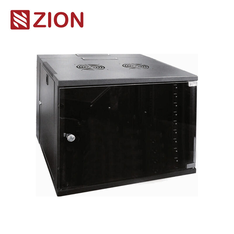 ZWS-C Double Section Wall Cabinet with Tempered Glass Door and Steel Frame for Network Equipment