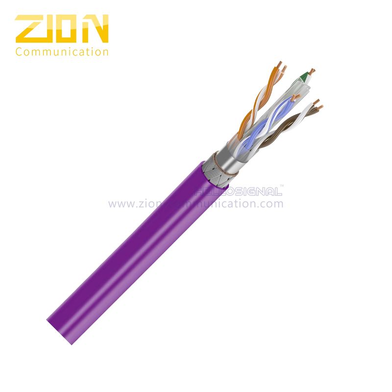 SF/UTP Shielded CAT6 Network Cable with LSZH Jacket and 23 AWG Bare Copper Conductors