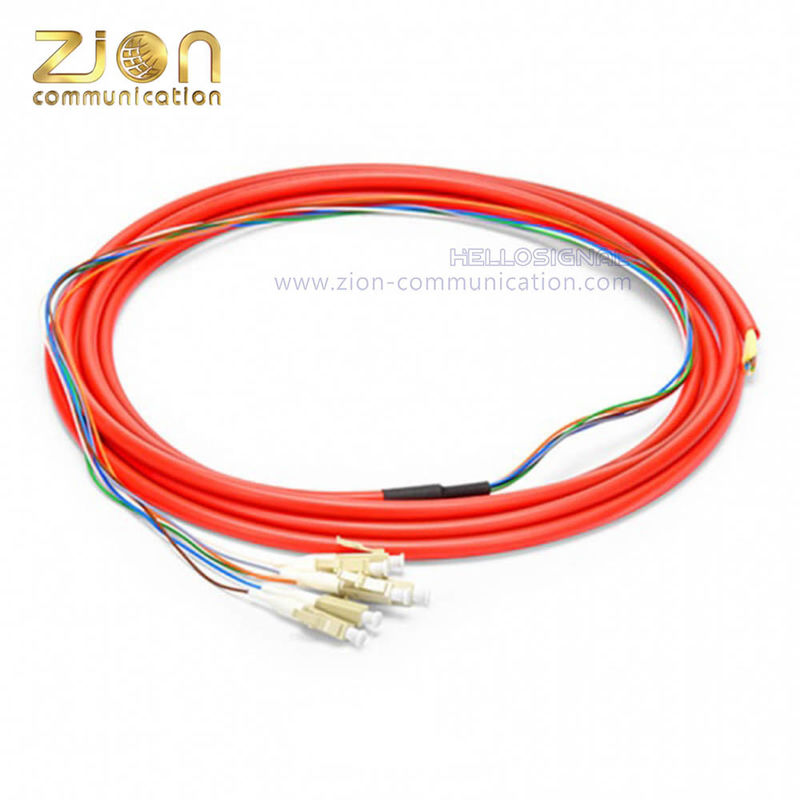 OM1 Multimode LC UPC Patch Cord with 12 Fibers Bunch and PVC Jacket FOPT Fiber Jumper